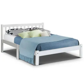 Whitehaven Wooden Double Bed Frame White