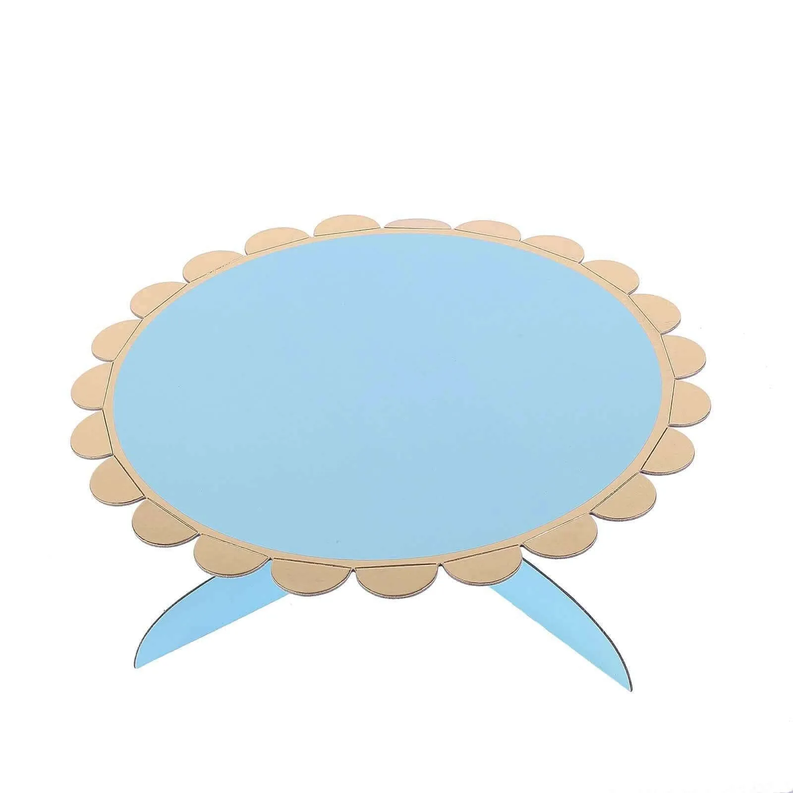 1-Tier Light Blue Gold Cardboard Cupcake Dessert Cake Stand Holder 13"