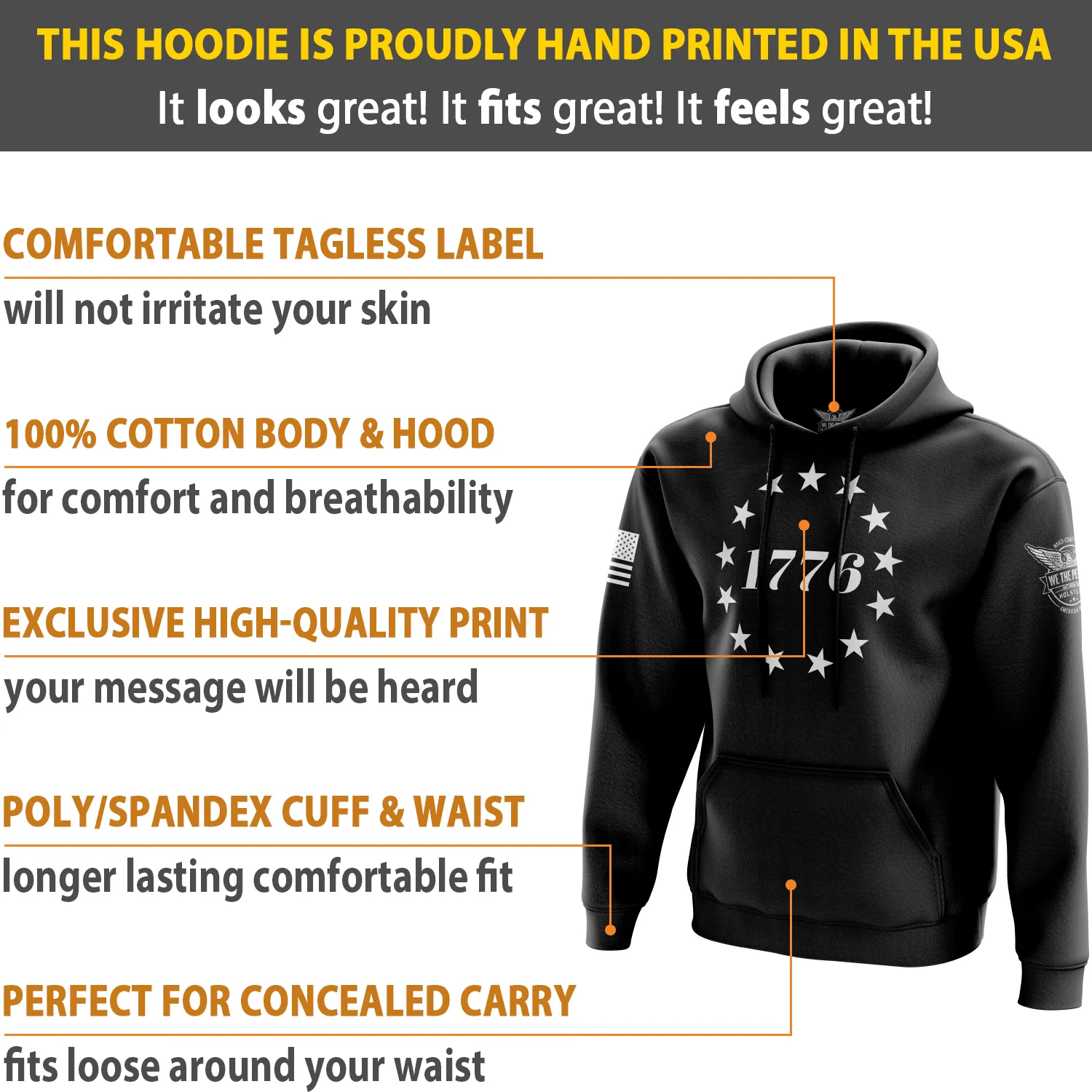 1776 Betsy Ross Flag Hoodie