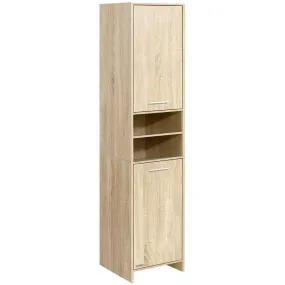 185cm Bathroom Cabinet Tallboy Furniture Toilet Storage Laundry Cupboard Oak