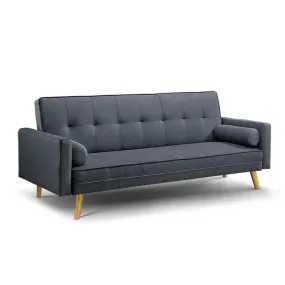 3 Seater Fabric Sofa Bed - Charcoal