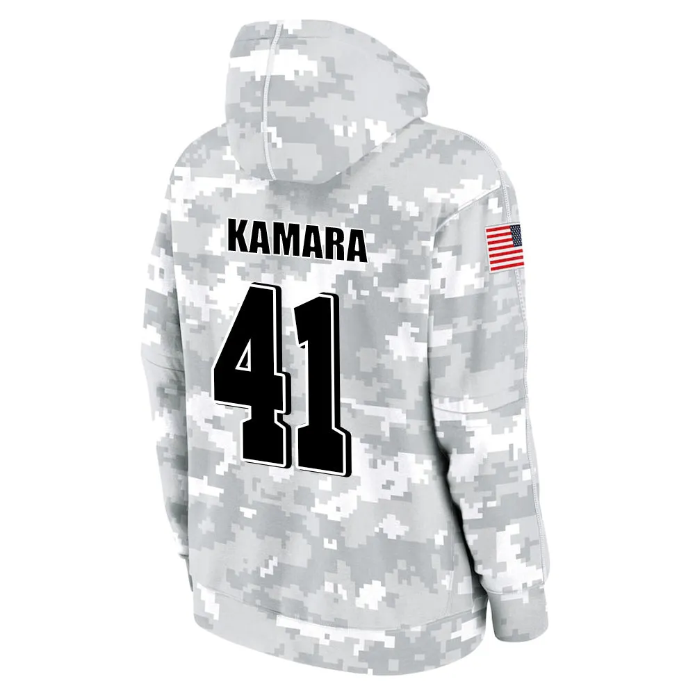 #41 Kamara Salute to Players Hoodie New Orleans Saints Fashion Fan Hoodies Fall Fleece Tops American Football Fan Gifts