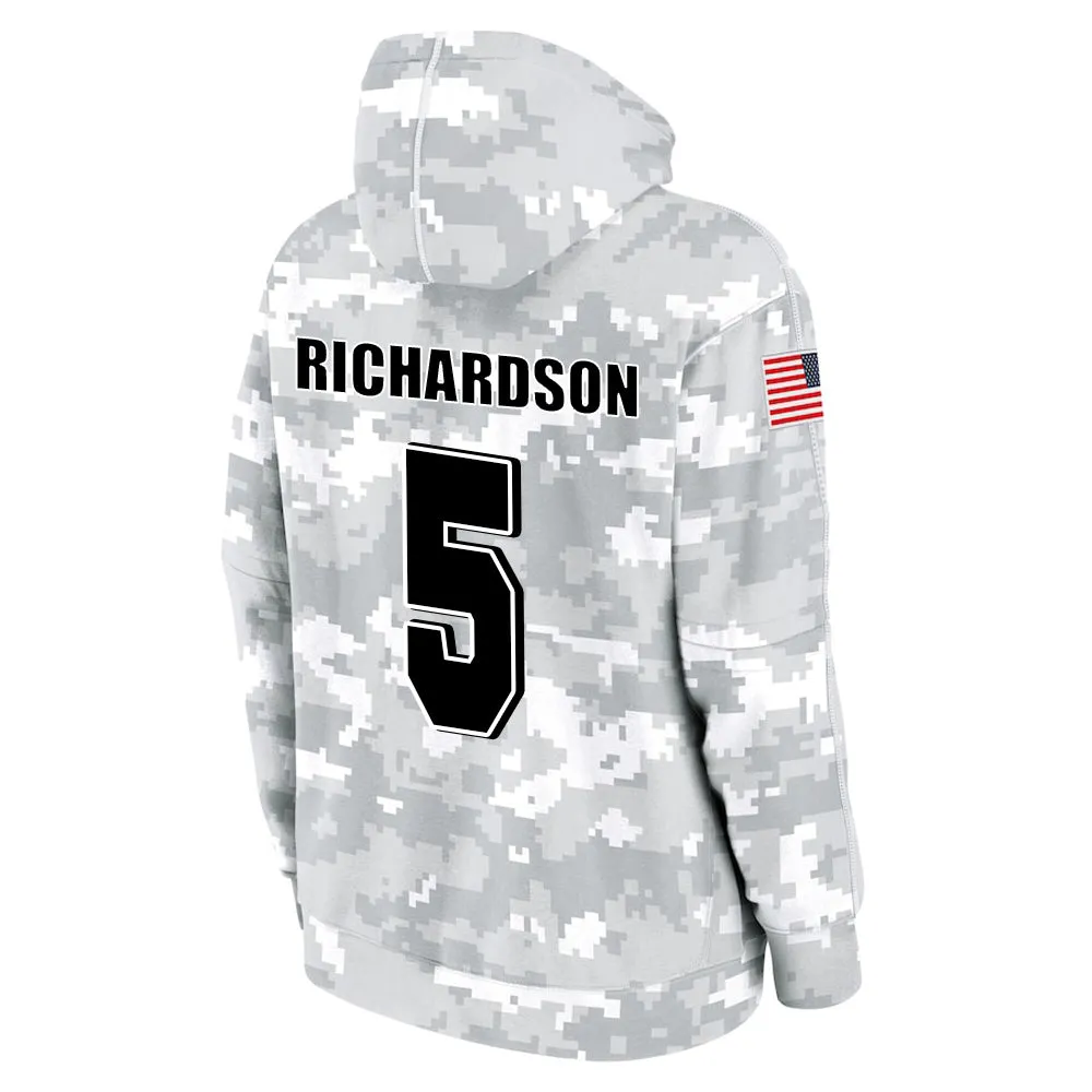 #5 Richardson Salute to Players Hoodie Indianapolis Colts Fashion Fan Hoodies Fall Fleece Tops American Football Fan Gifts