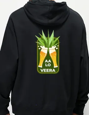 Aa Lo Veera Graphic Printed Black Hoodie