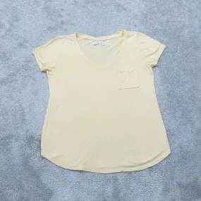 Abercrombie & Fitch Womens V Neck T Shirt Pullover Short Sleeve Cream Size Small