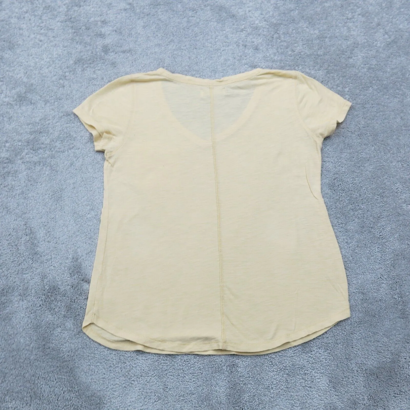 Abercrombie & Fitch Womens V Neck T Shirt Pullover Short Sleeve Cream Size Small