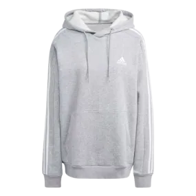 ADIDAS ESSENTIALS FLEECE 3-STRIPES HOODIE- MEN - GREY