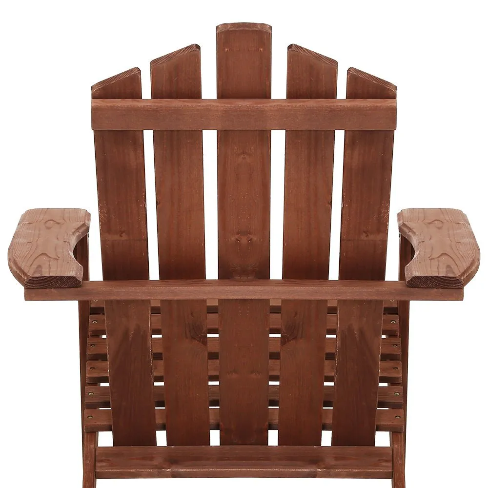 Adirondack Outdoor Chairs Wooden Beach Chair Patio Furniture Garden Brown