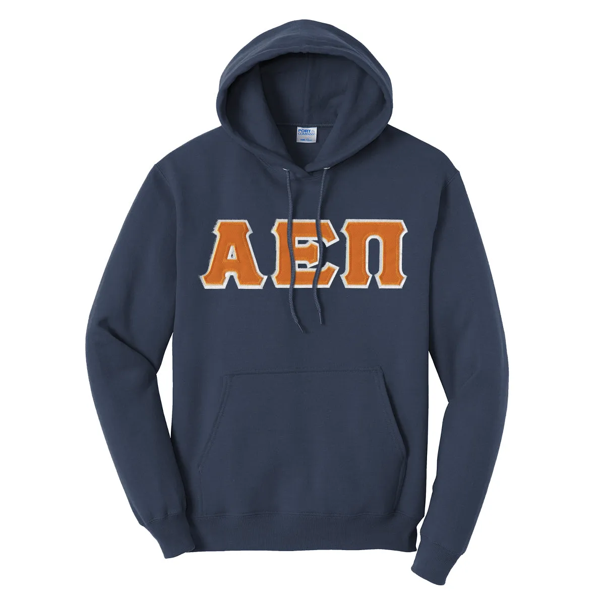 AEPi Navy Hoodie with Sewn On Letters