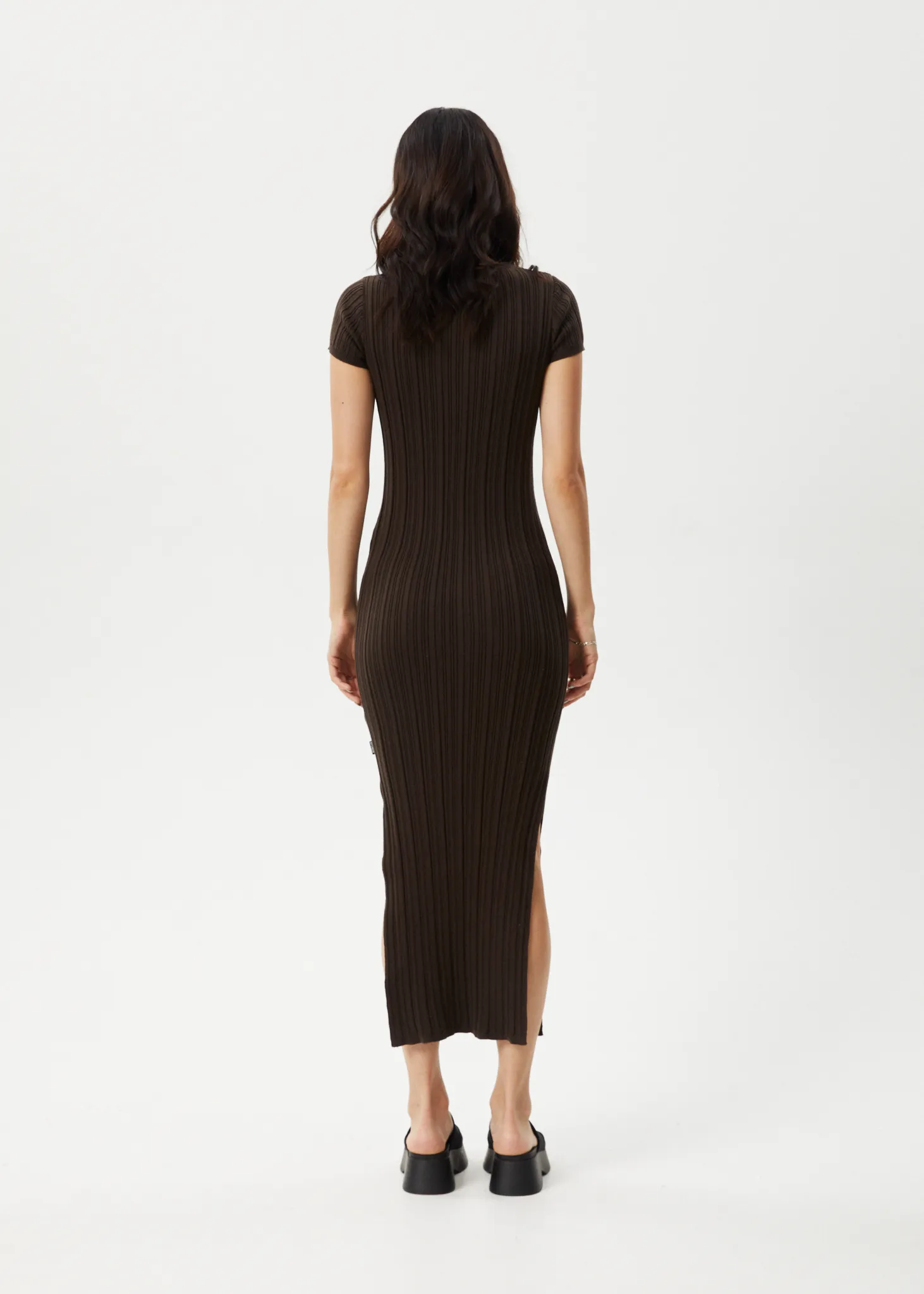 AFENDS Womens Landed - Knit Maxi Dress - Coffee