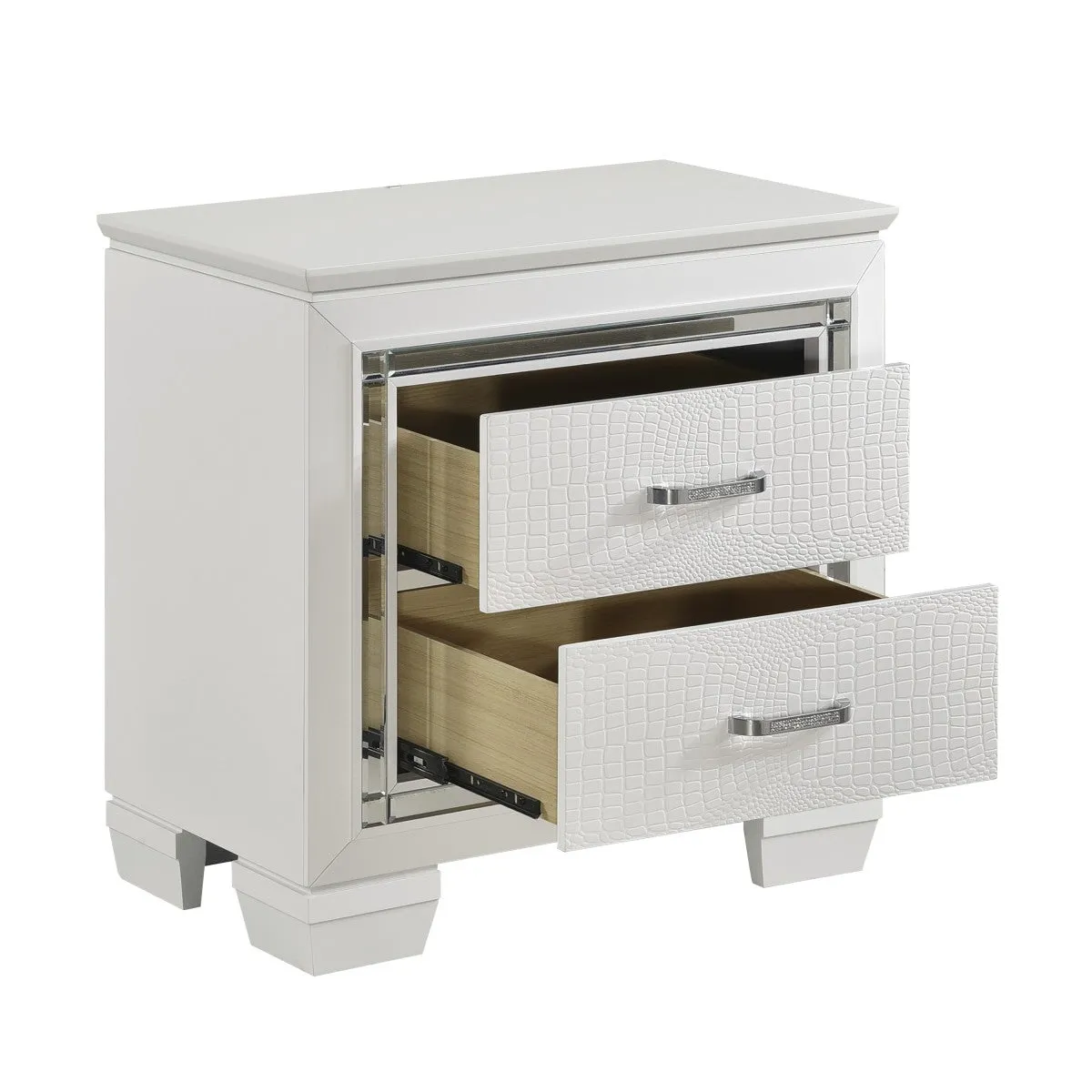 Allura White Night Stand, LED Lighting