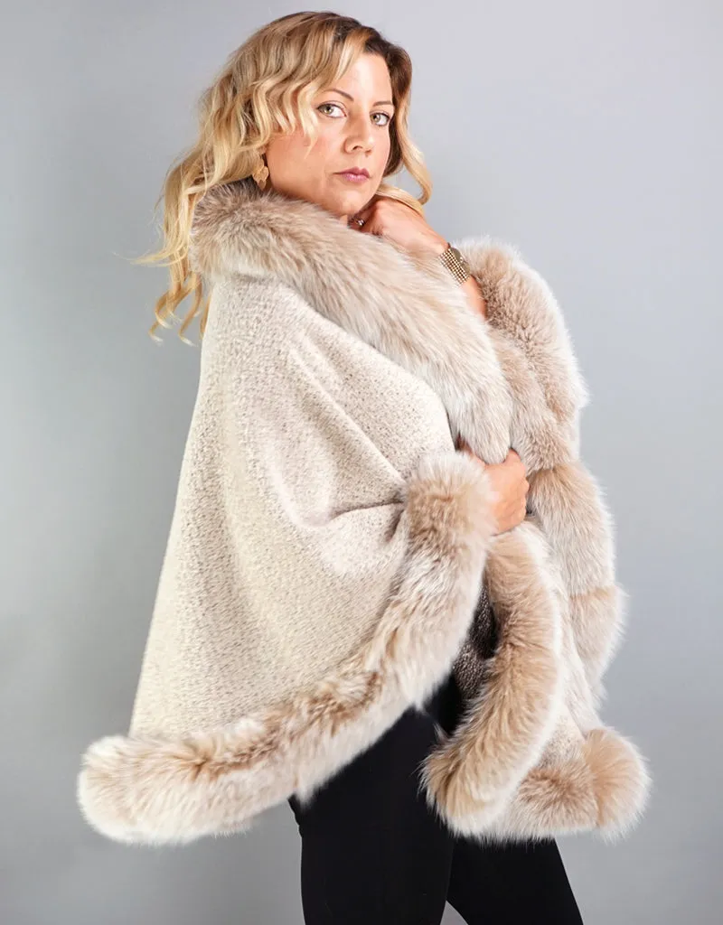 Alpaca Blend Medium Cape- Beige