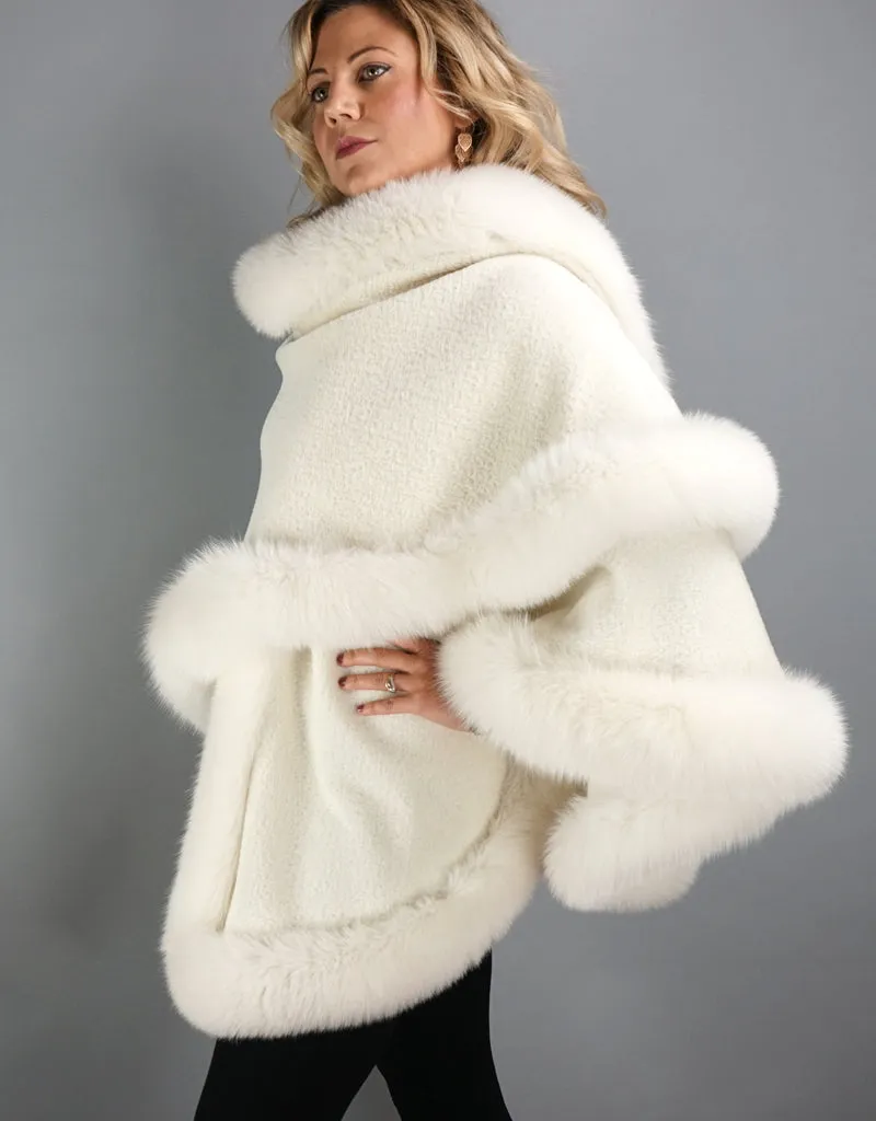 Alpaca Blend Medium Cape- Beige