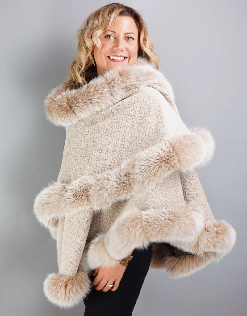 Alpaca Blend Medium Cape- Beige