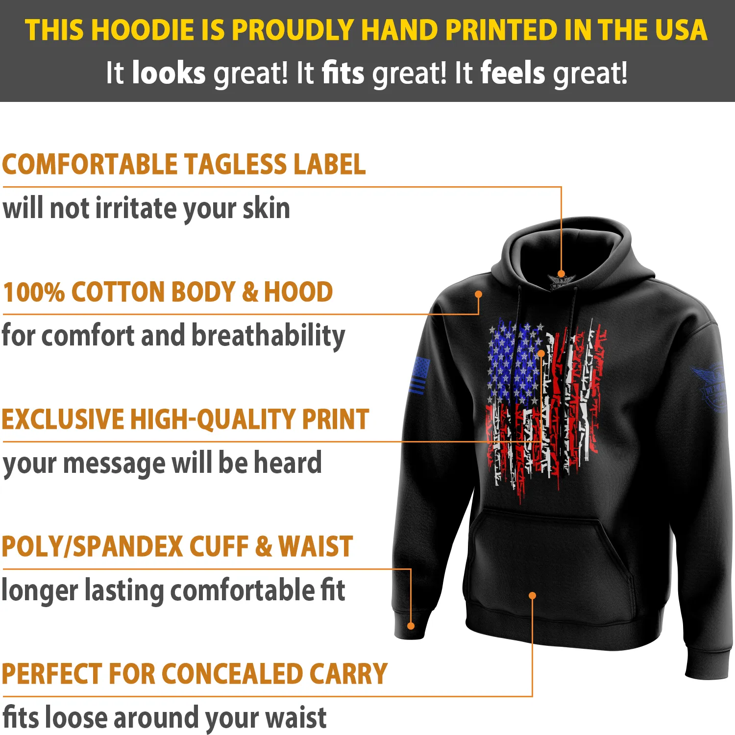 American Flag In Guns 2.0 Hoodie