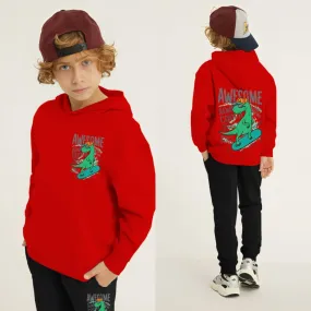 Awesome Dino Printed Kids Hoodie Set