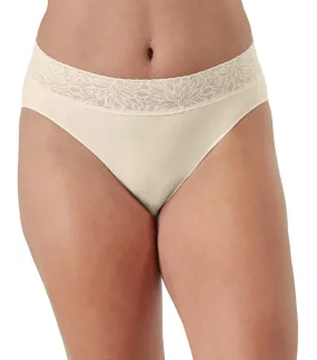 Bali Modern Seamless Lace Trim Hi-Cut Underwear Almond