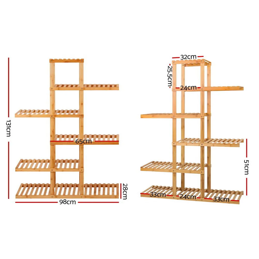 Bamboo Wooden Plant Stand Garden Planter Flower Pots Stand Shelf