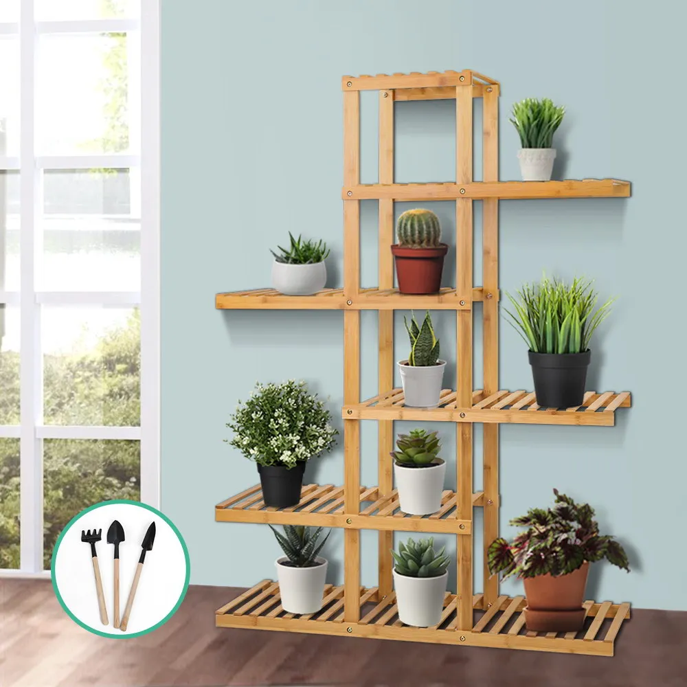 Bamboo Wooden Plant Stand Garden Planter Flower Pots Stand Shelf