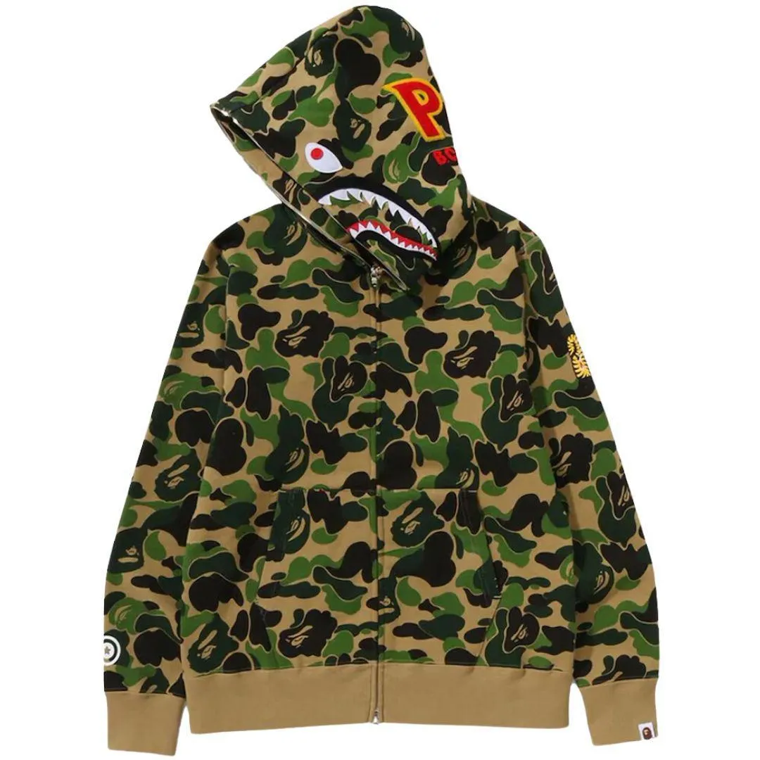 BAPE ABC CAMO PONR SHARK FULL ZIP HOODIE GREEN