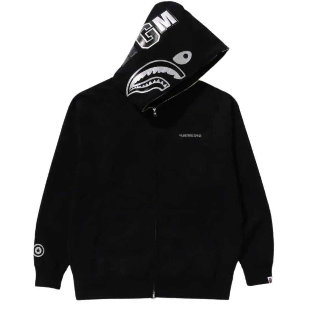 BAPE INK CAMO SHARK FULL ZIP HOODIE BLACK