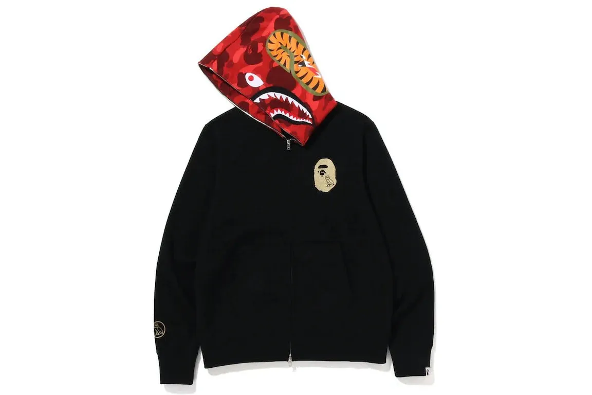 BAPE X OVO SHARK HOODIE BLACK