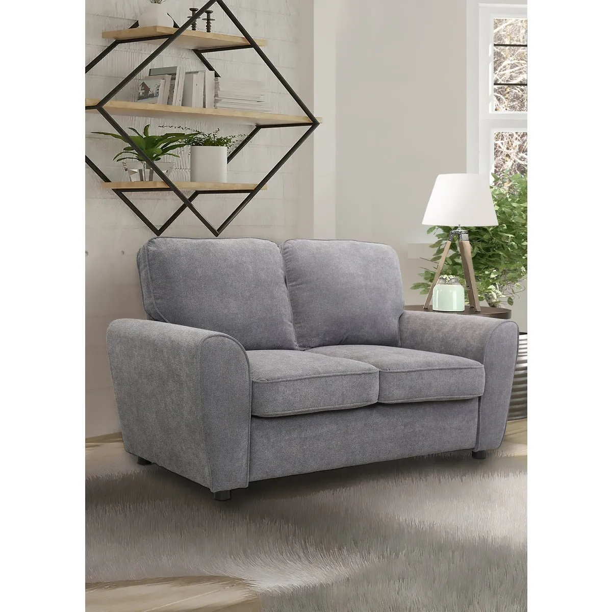 Bethany Collection Loveseat Grey Fabric