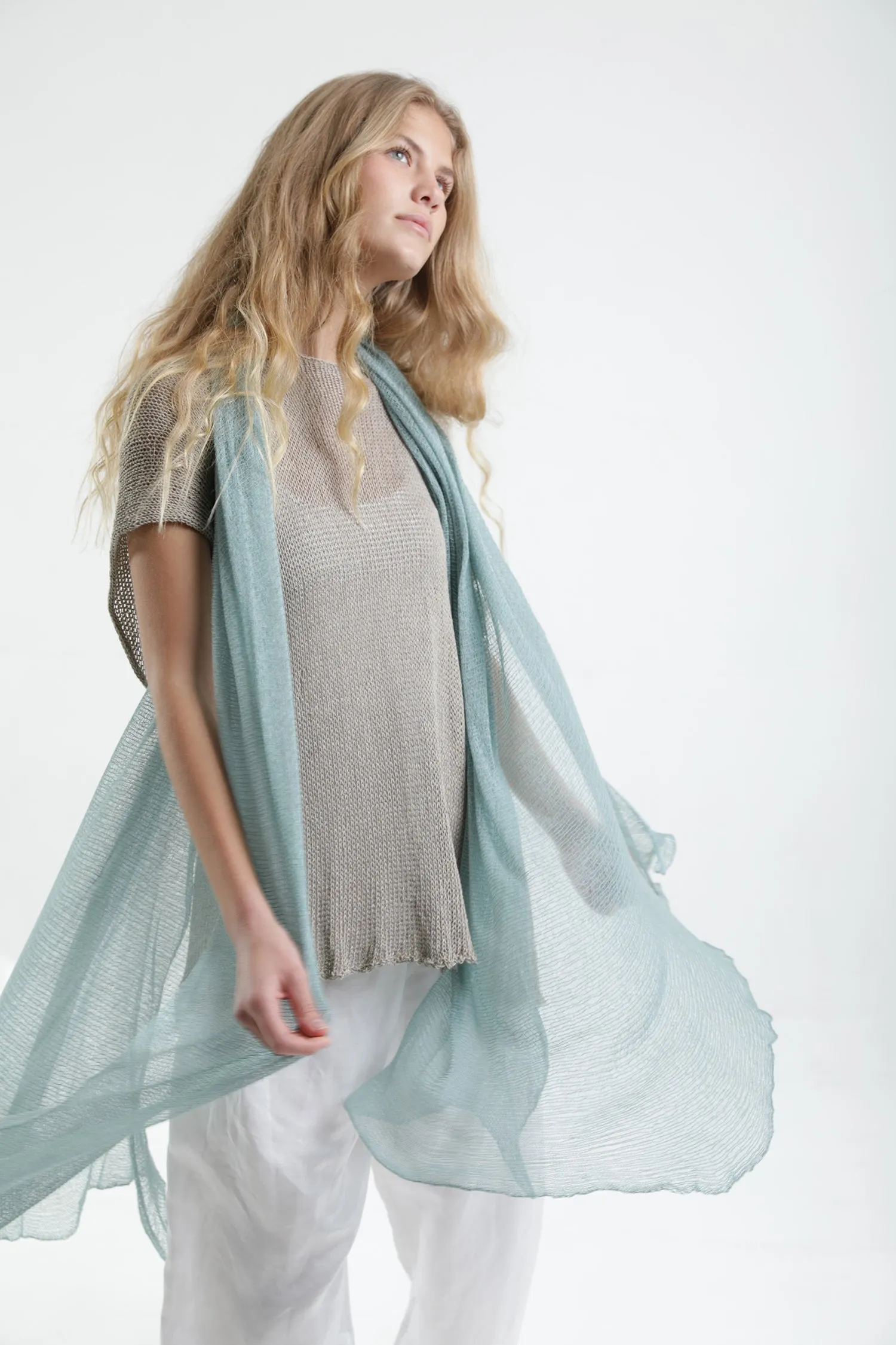 Big Air Bamboo Sheer Scarf - Light Teal