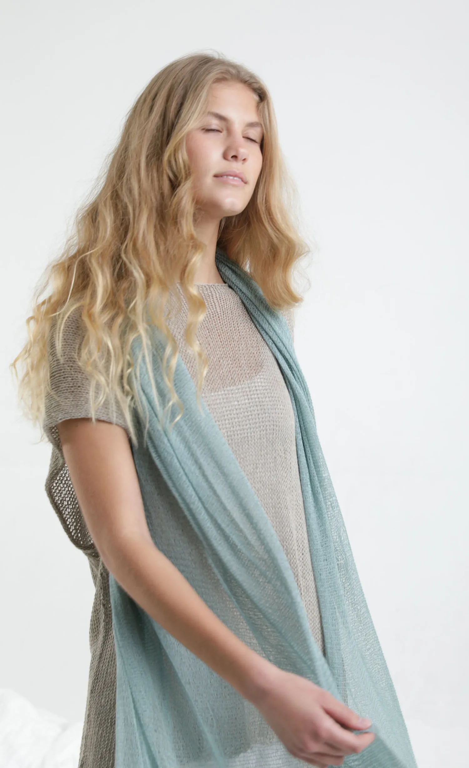 Big Air Bamboo Sheer Scarf - Light Teal