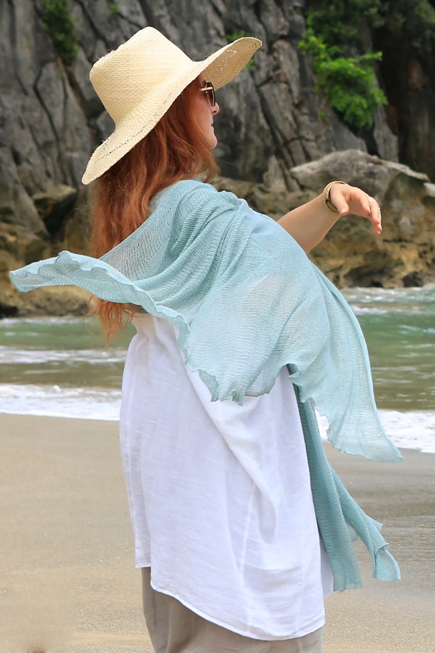 Big Air Bamboo Sheer Scarf - Light Teal