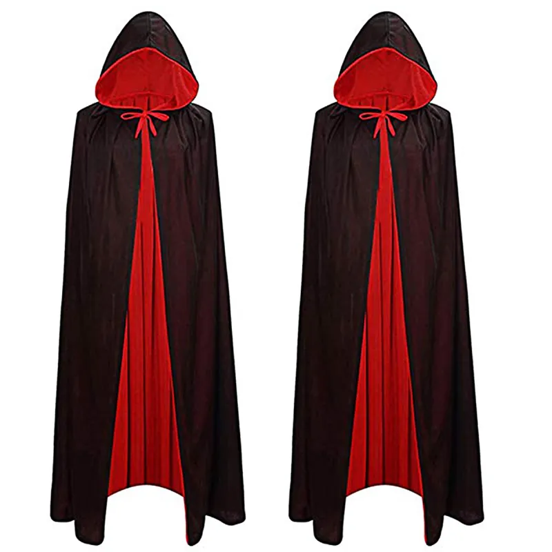 Black and Red Reversible Halloween Vampire Cloak Adult Cosplay