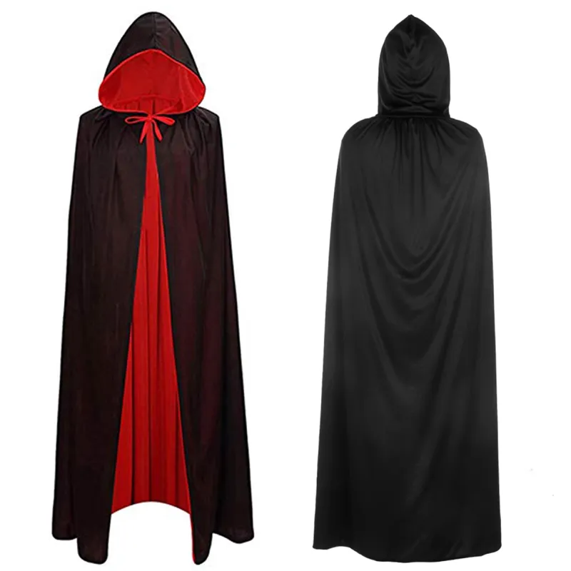 Black and Red Reversible Halloween Vampire Cloak Adult Cosplay