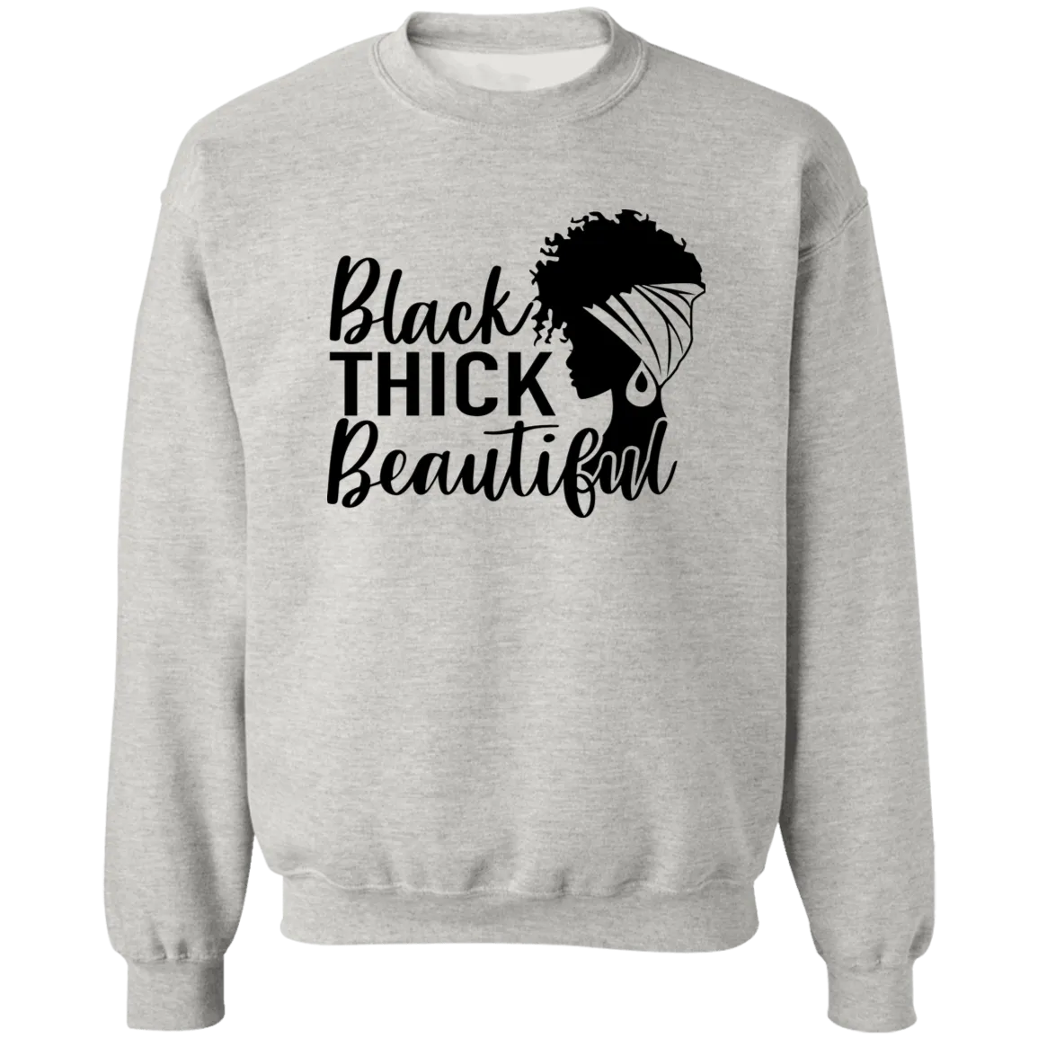 Black Thick Beautiful Ladies Crewneck Pullover Sweatshirt