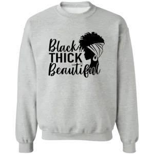 Black Thick Beautiful Ladies Crewneck Pullover Sweatshirt