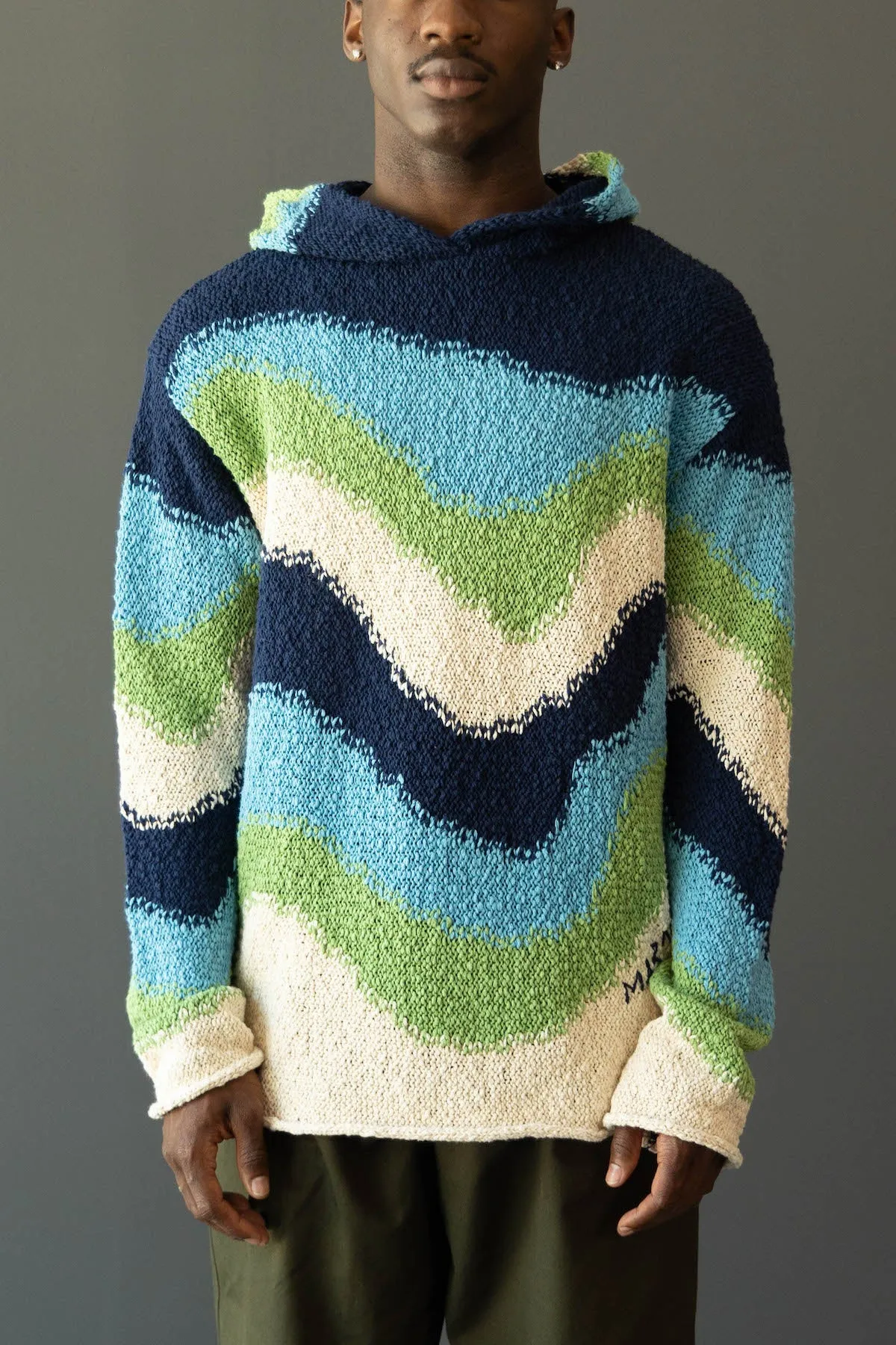 Blue Cotton Jumper with Hood - Powder Blue