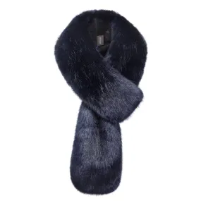 Blue Midnight Faux Fur Loop Scarf