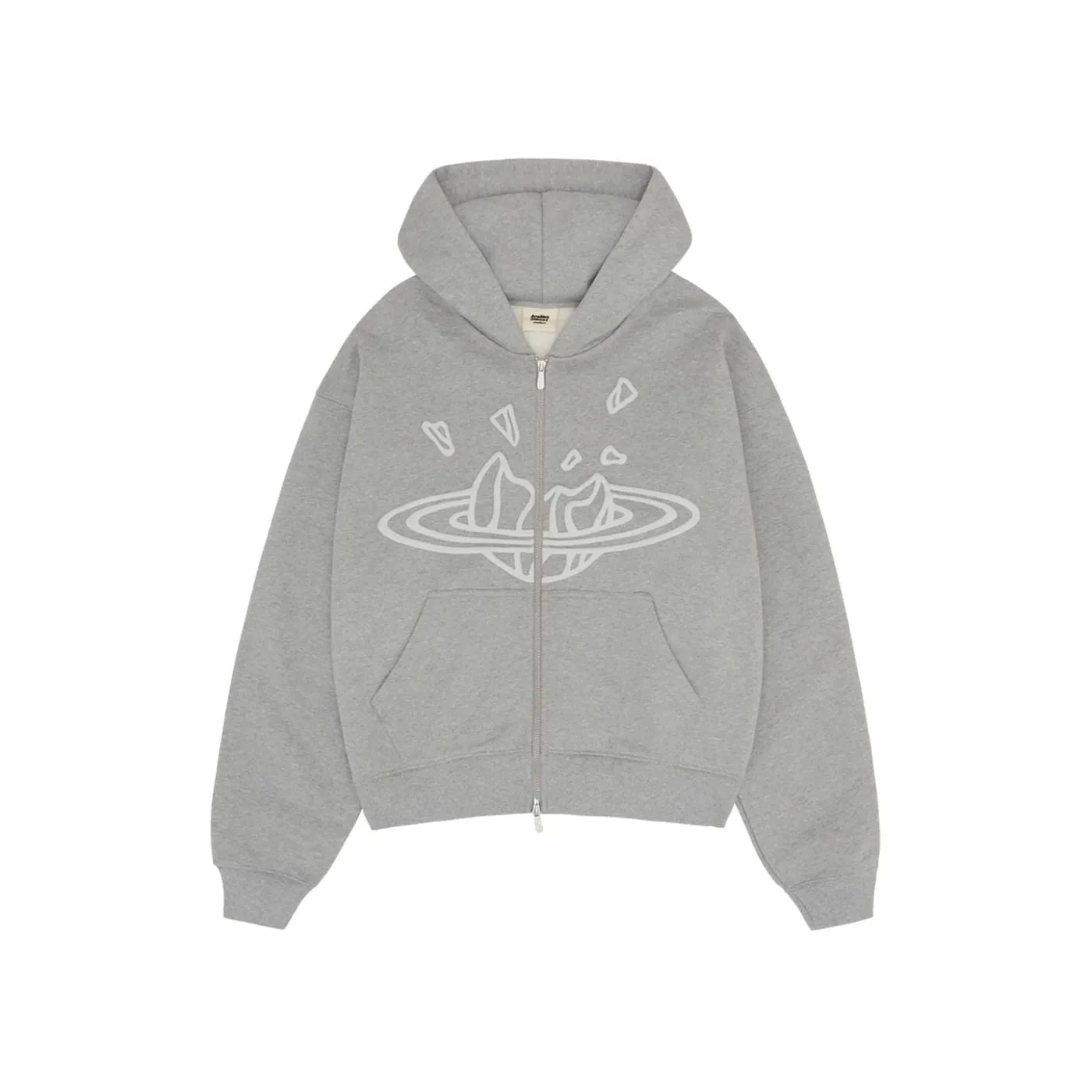 Broken Planet Zip Up Hoodie Heather Grey