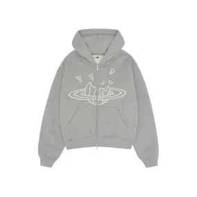 Broken Planet Zip Up Hoodie Heather Grey