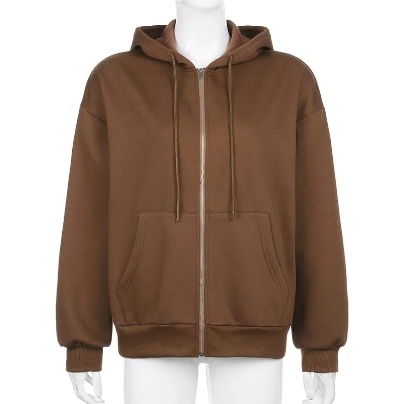 Brown Zip Hoodie