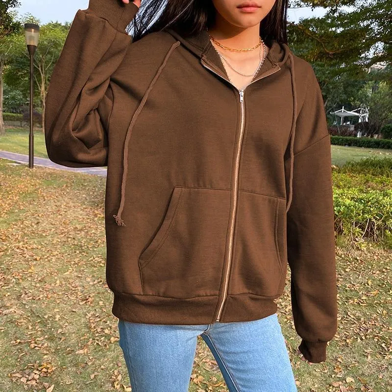 Brown Zip Hoodie