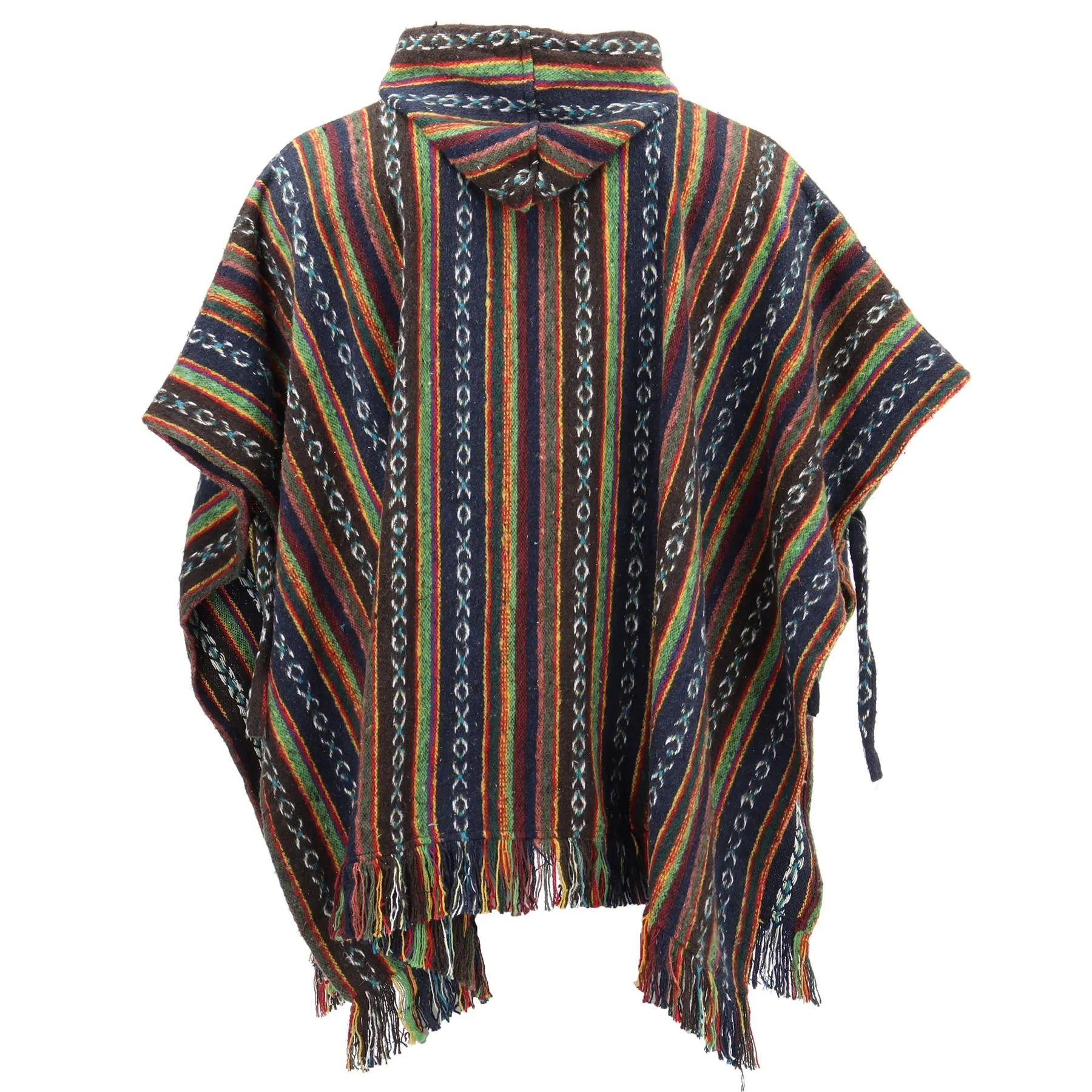 Brushed Cotton Hooded Poncho - Brown