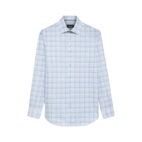 BUGATCHI: James Plaid Check OoohCotton® Shirt- White