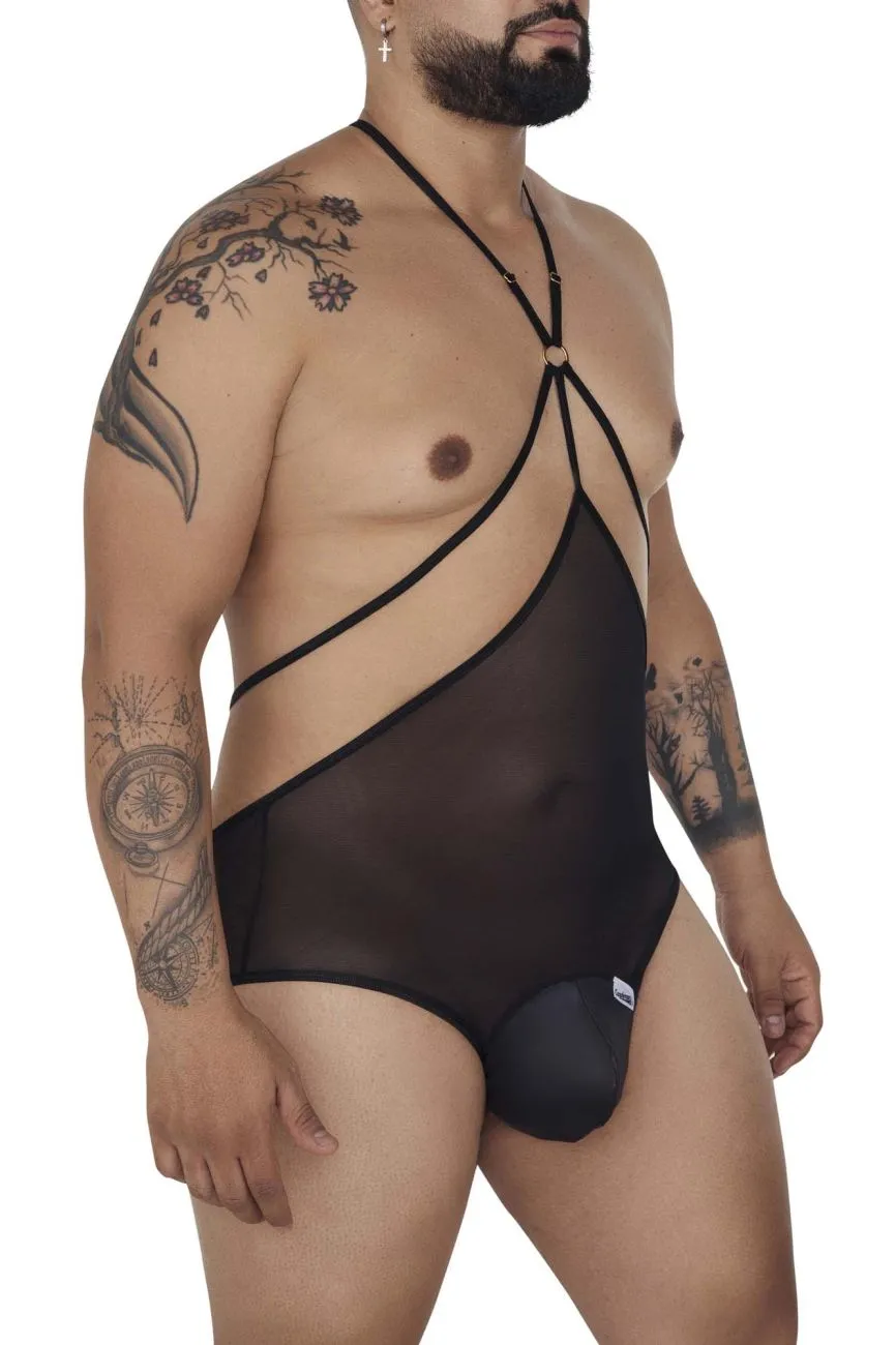 CandyMan 99662X Tulle Bodysuit Color Black