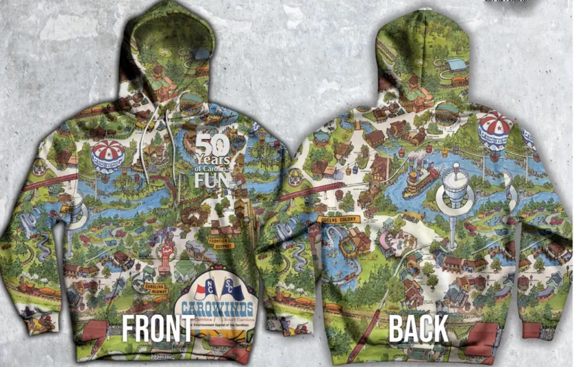 Carowinds Park Map Hoodie