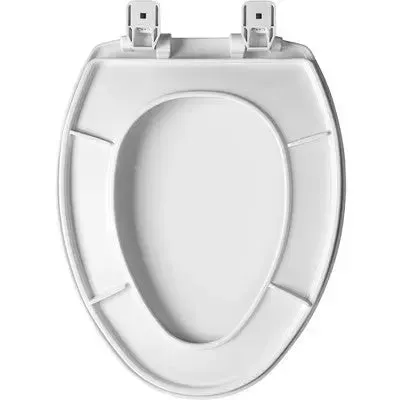 Caswell Never Loosen Elongated Antimicrobial Plastic Soft Close Toilet Seat