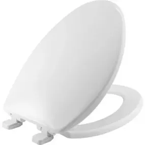 Caswell Never Loosen Elongated Antimicrobial Plastic Soft Close Toilet Seat