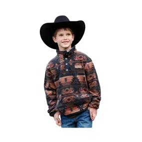 Cinch Youth Boy's Black Aztec Polar Fleece Pullover