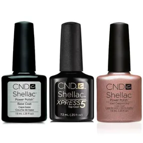 CND - Shellac Xpress5 Combo - Base, Top & Iced Cappucino (0.25 oz)