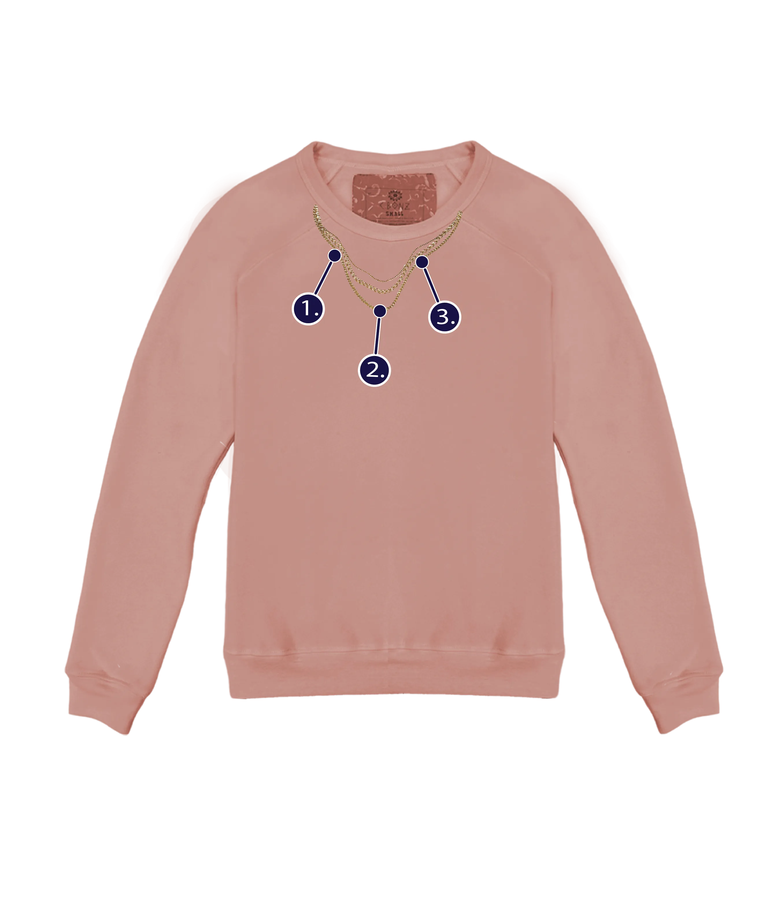 Custom Charm Necklace Classic Crew Pullover