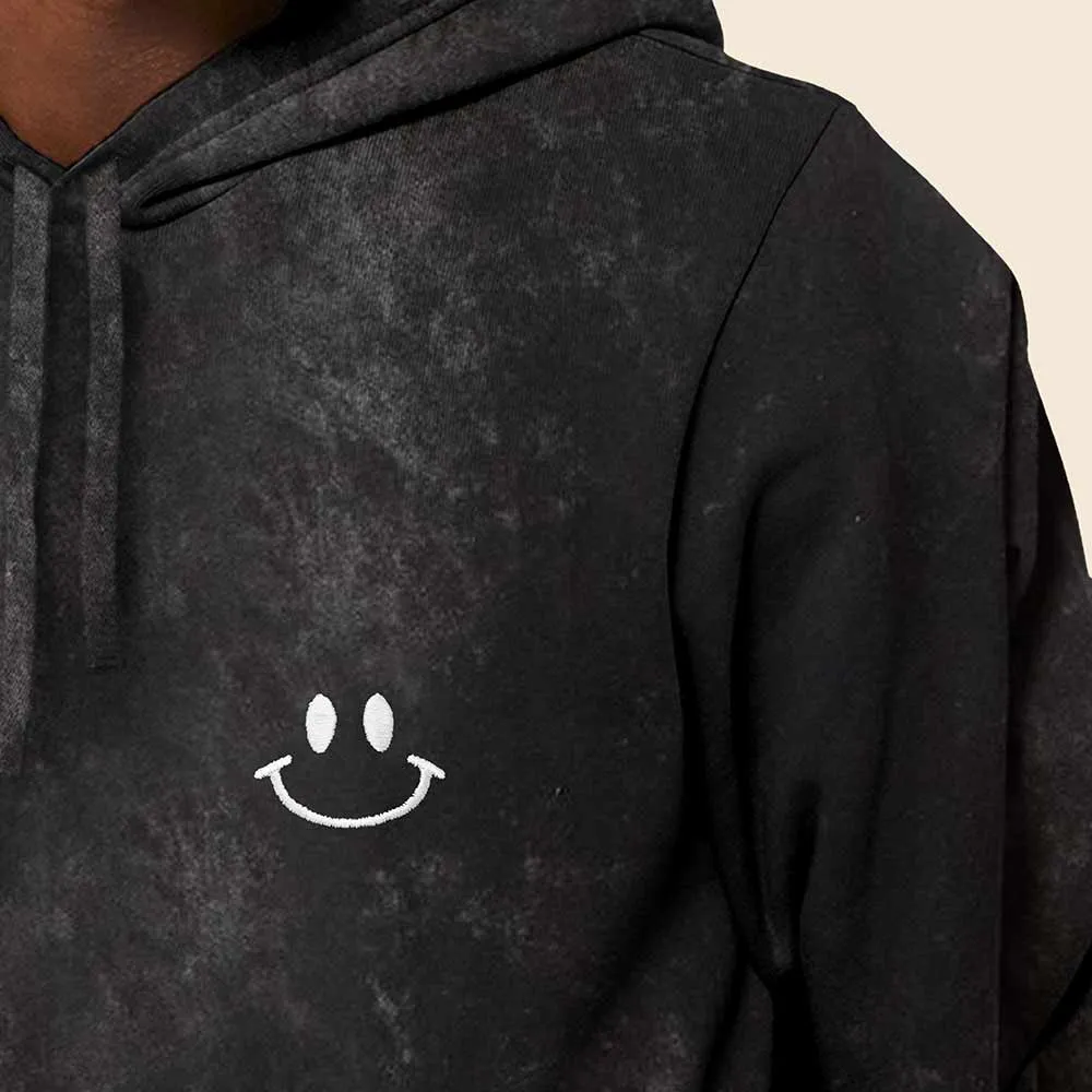 Dalix Smile Face Mineral Wash Hoodie